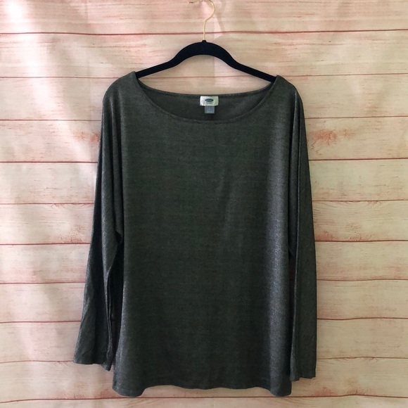 Old Navy Gray Sparkle Top Size M - Picture 1 of 3